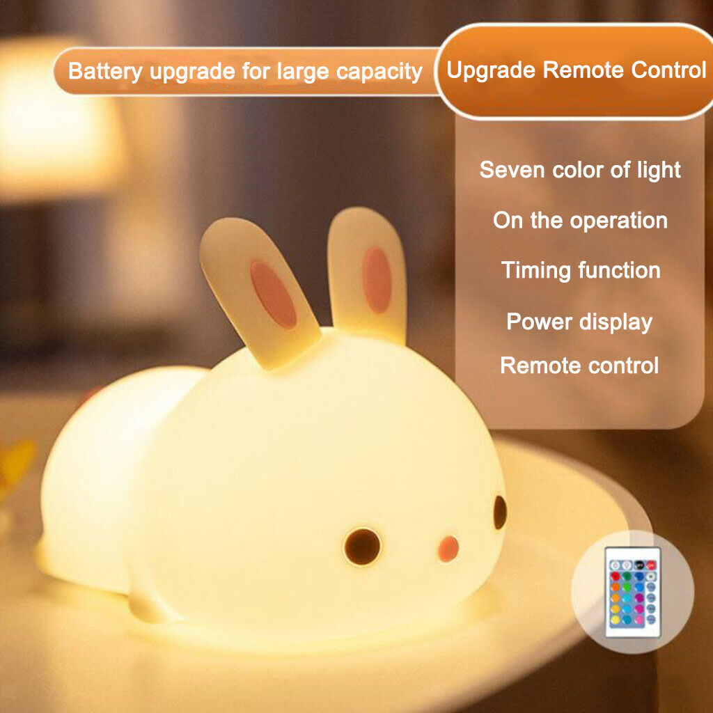 Bunny Silicone Night Light Animal Lamp for Girls Toddler With Remote