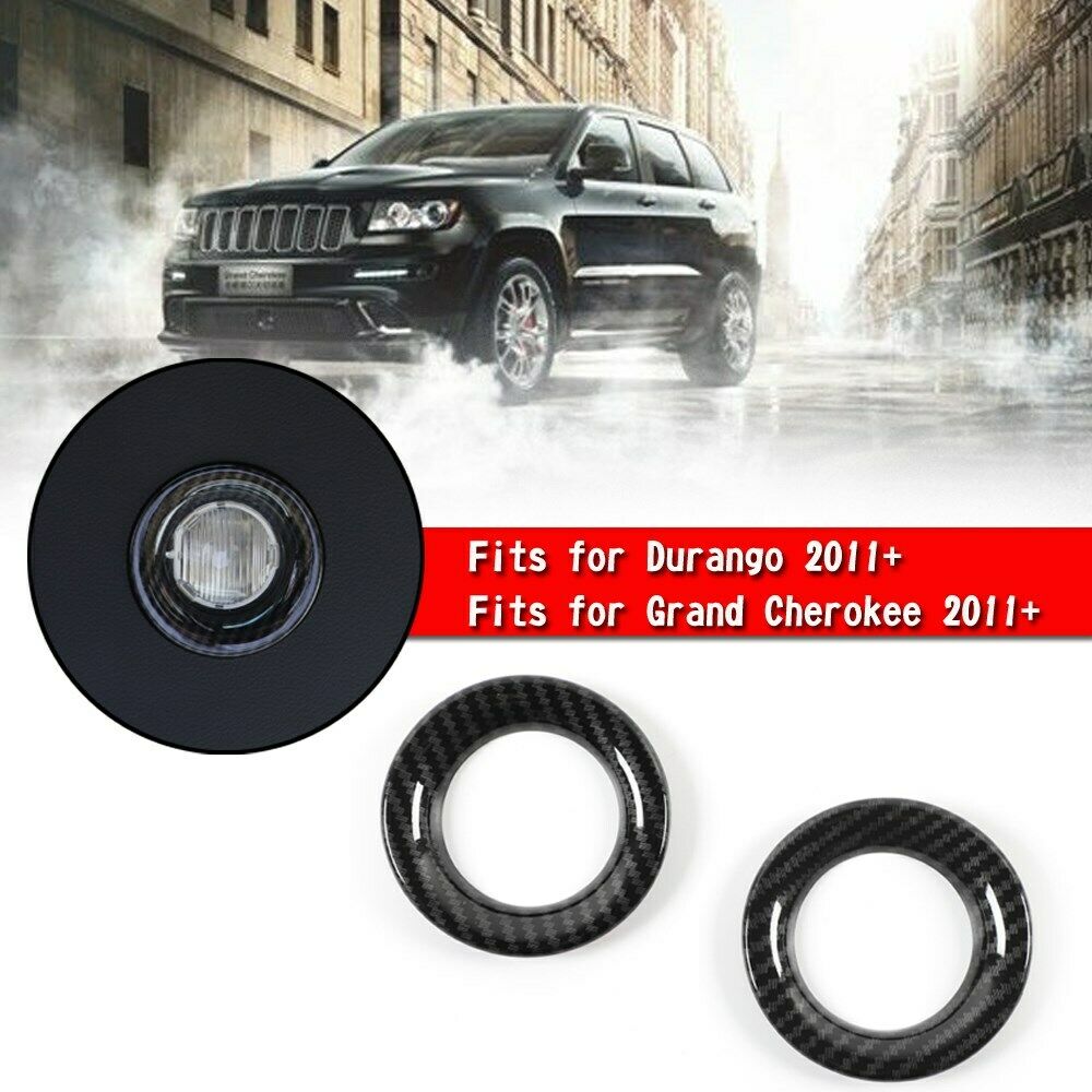 Carbon Fiber Tailgate Light Ring Cover Trim For Durango Grand Cherokee 2011+ P
