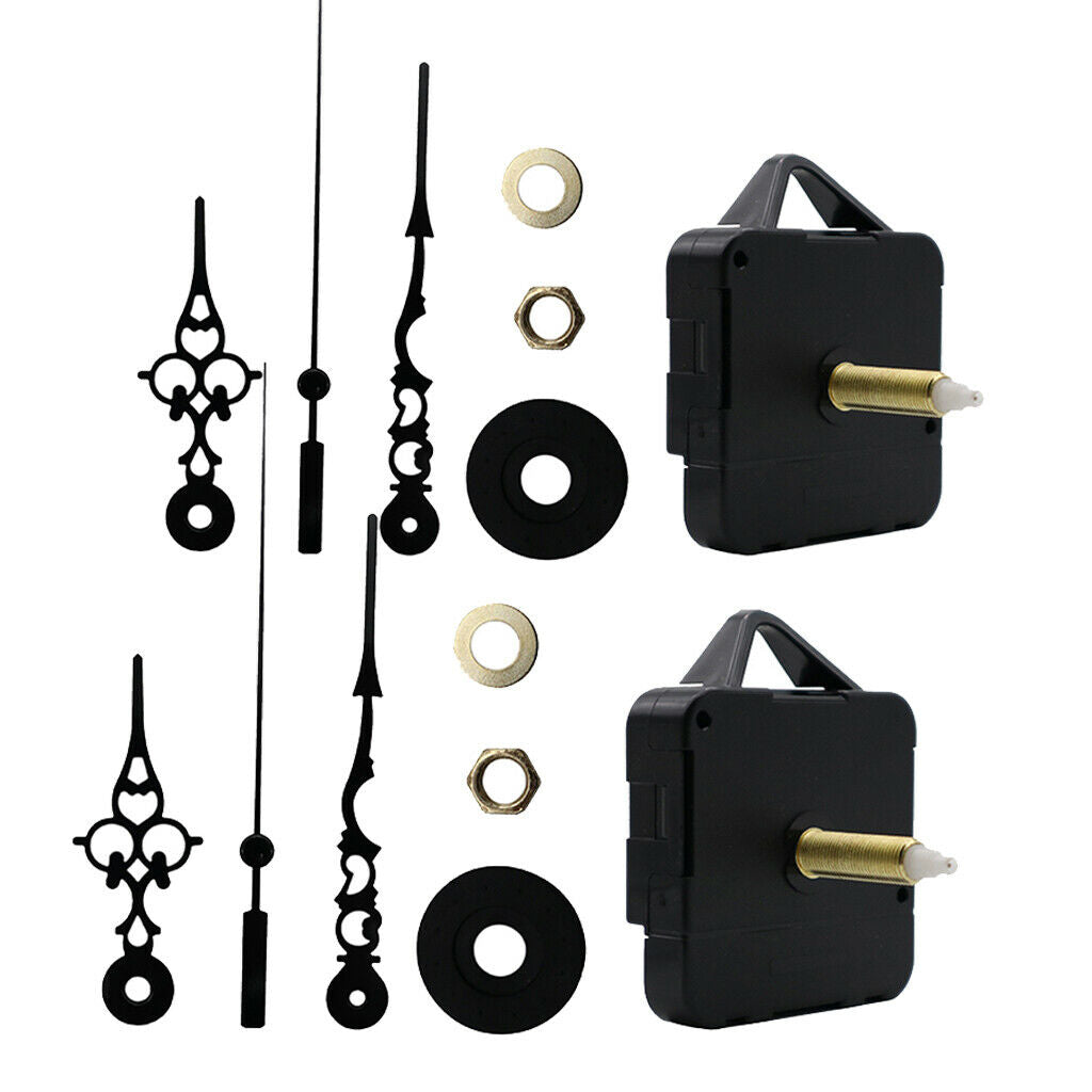 2 Sets of Quartz Wall Clock Movement Mechanism Repair Parts Replacement Kit