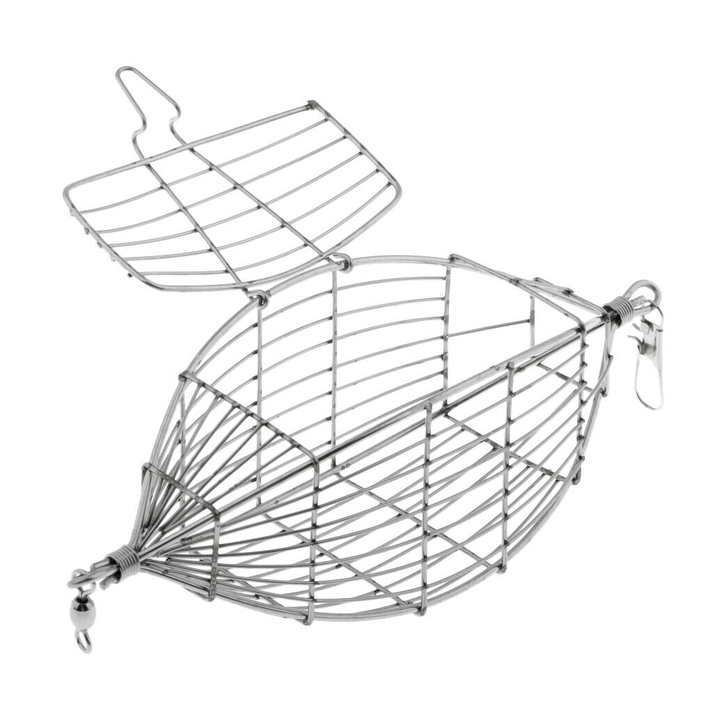 Stainless Steel In Line Wire Cage  Bait Fishing Feeder Carp Fishing Tackle M