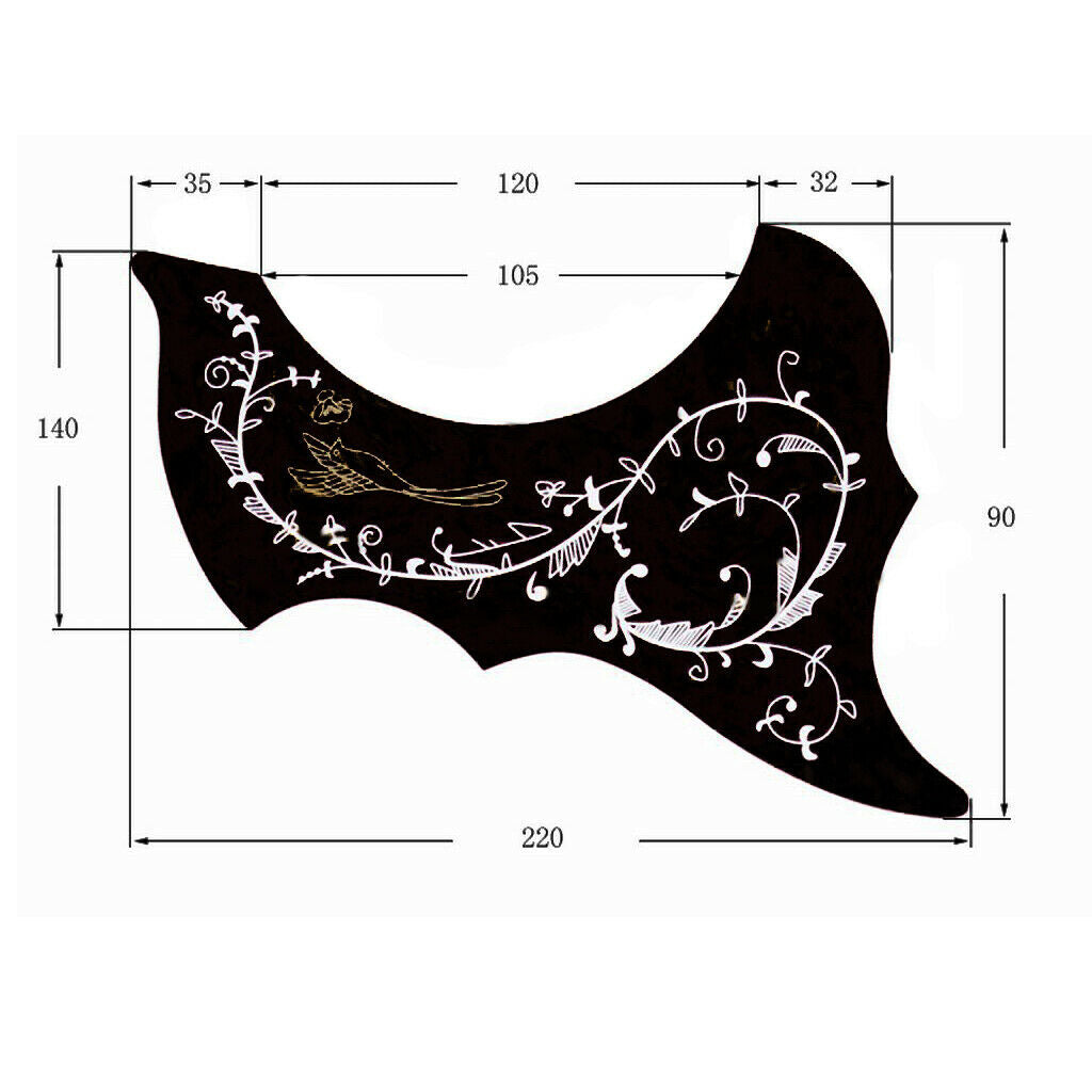 40 41inch Left Handed Folk Guitar Pickguard Plates Guitar Musical Black