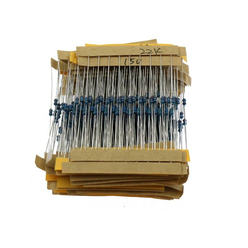 640Pcs 64 Values 1R - 10Mr 1/6W 1% Metal Film Resistors Assorted Kit Set Y3S8