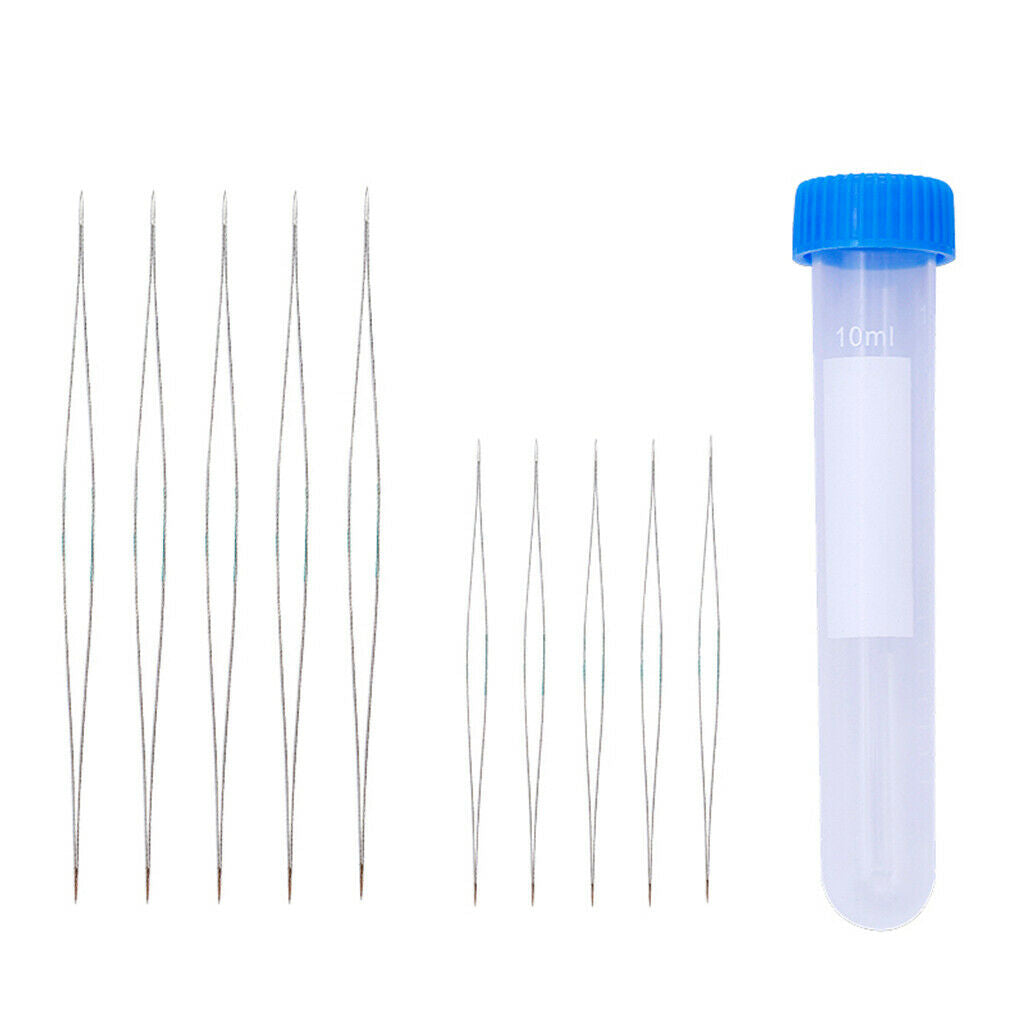 10 Pack Beading Needle with Storage Tube for Earrings Bracelet 58mm 102mm