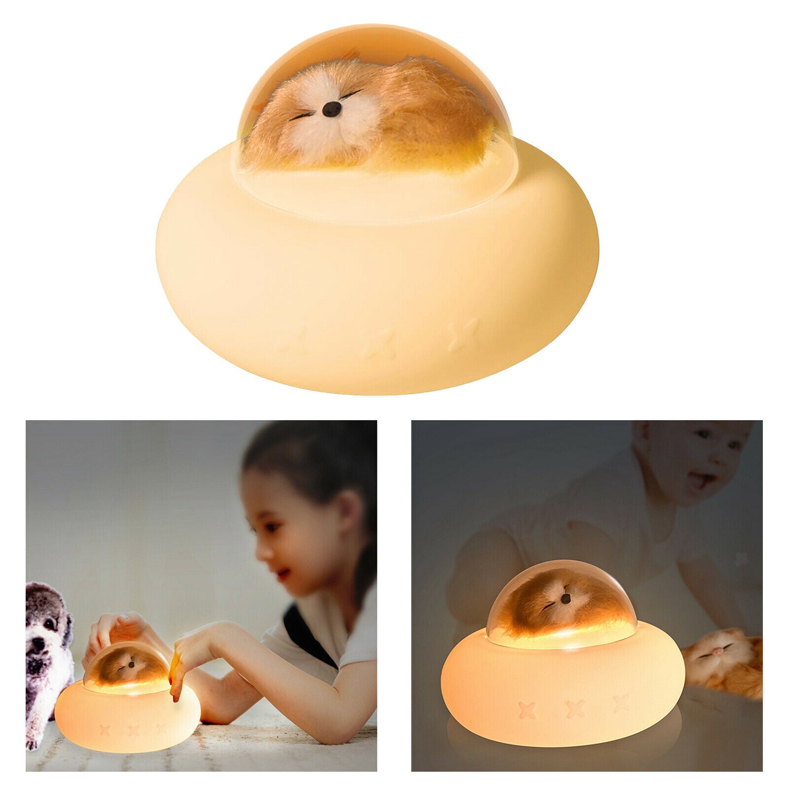 Silicone Night Light Lamp Nightlight Home Kids Gift Toddler Bedroom Dog