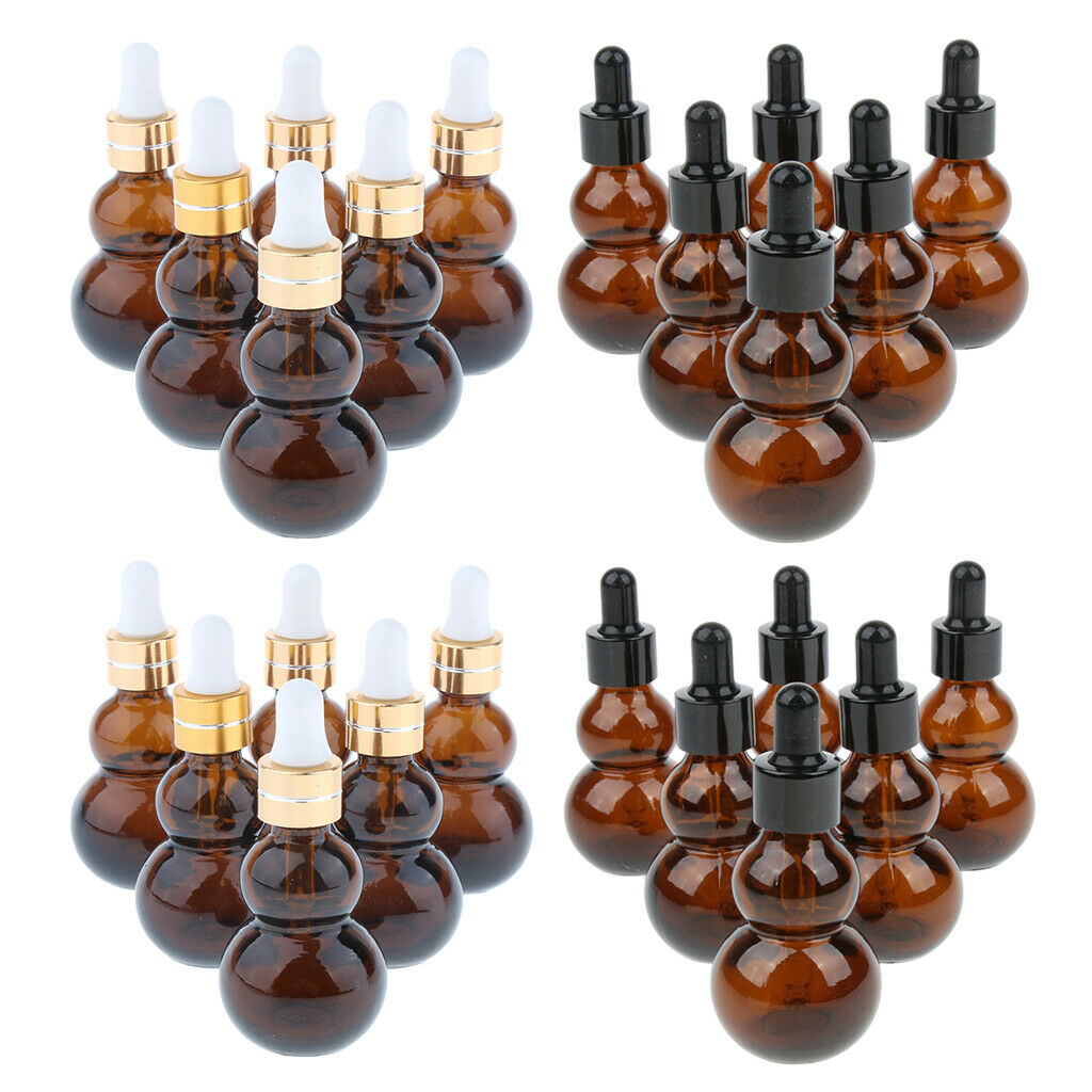 Pack 24 Refillable Glass Dropper Bottles Vials w/ for Essential Oils Cooking