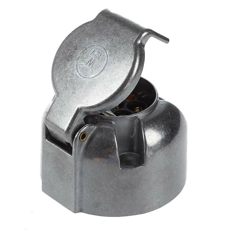7-Pin Trailer Socket Heavy-Duty Round Pin 7- Pole Wi Socket 12V Towbar Towing Y3