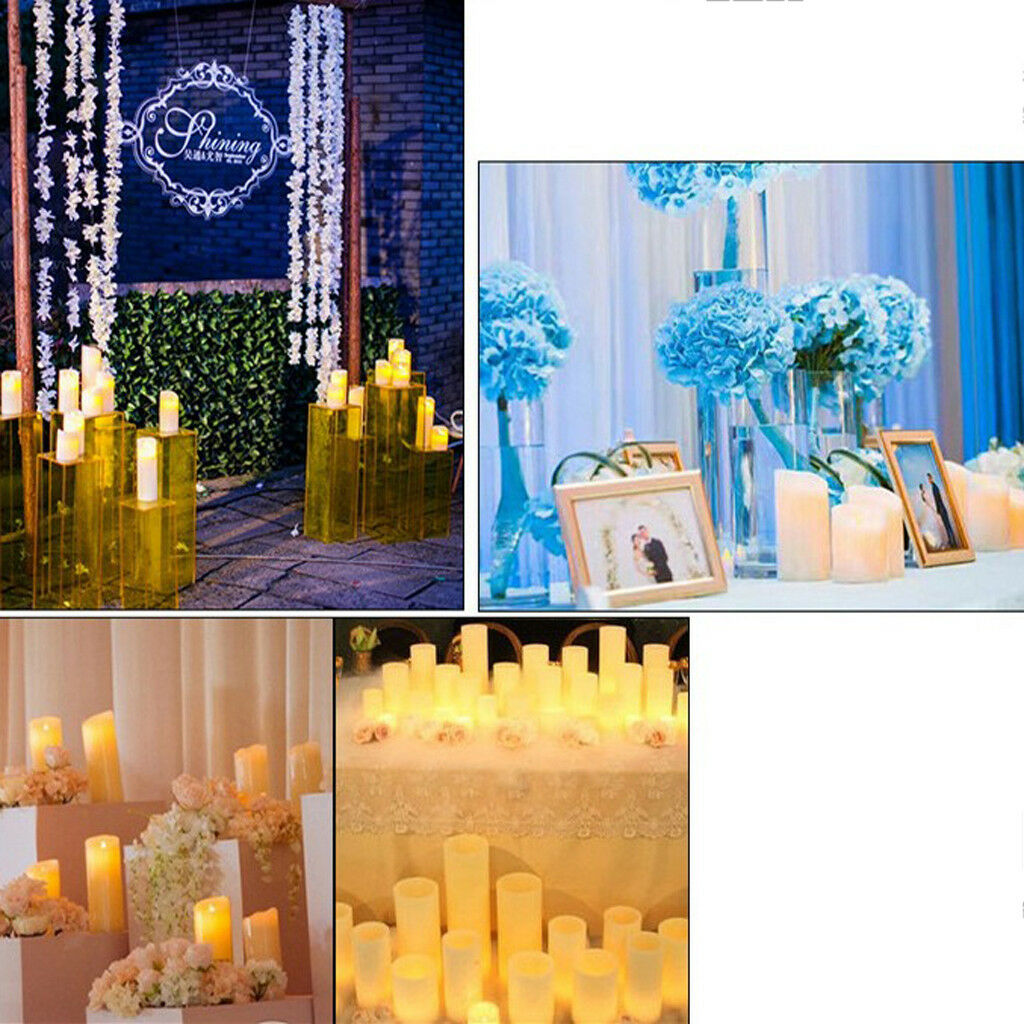 Modern Electronic Oblique Edge LED Flameless Flickering Candle Light 5x20cm
