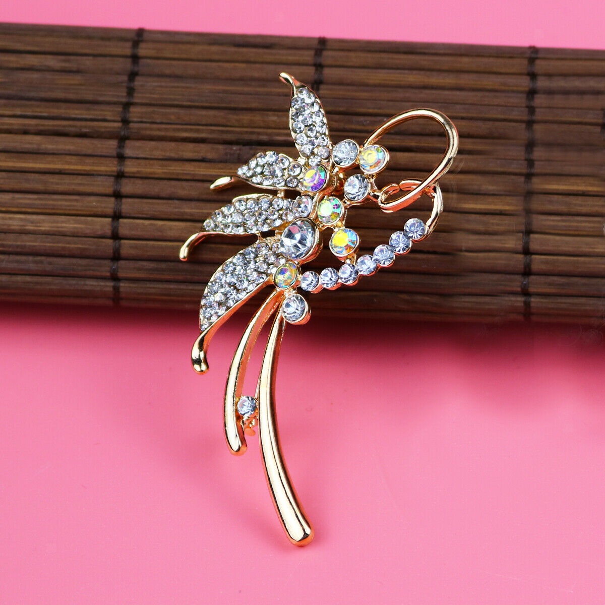 Golden Fashion Crystal Leaf Brooch Pin Suit Shawl Buckle Pin Brooch Jewelry