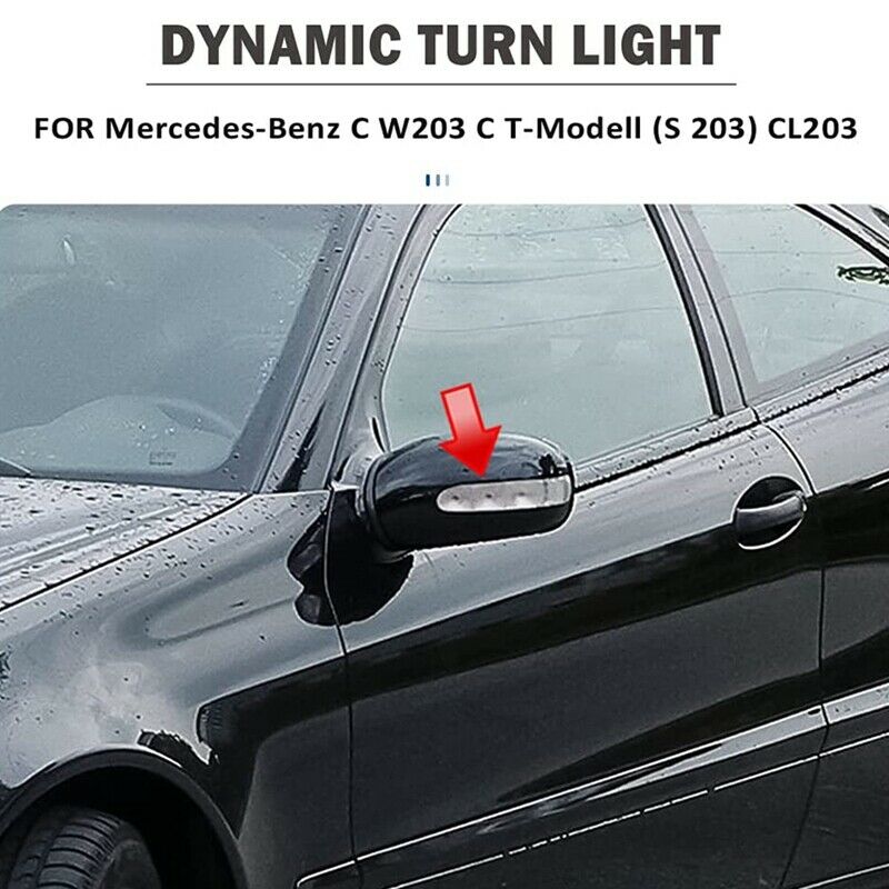 Blue&Yellow LED Dynamic Rearview Mirror Lights for Benz C Class W203 S203 CL20D5