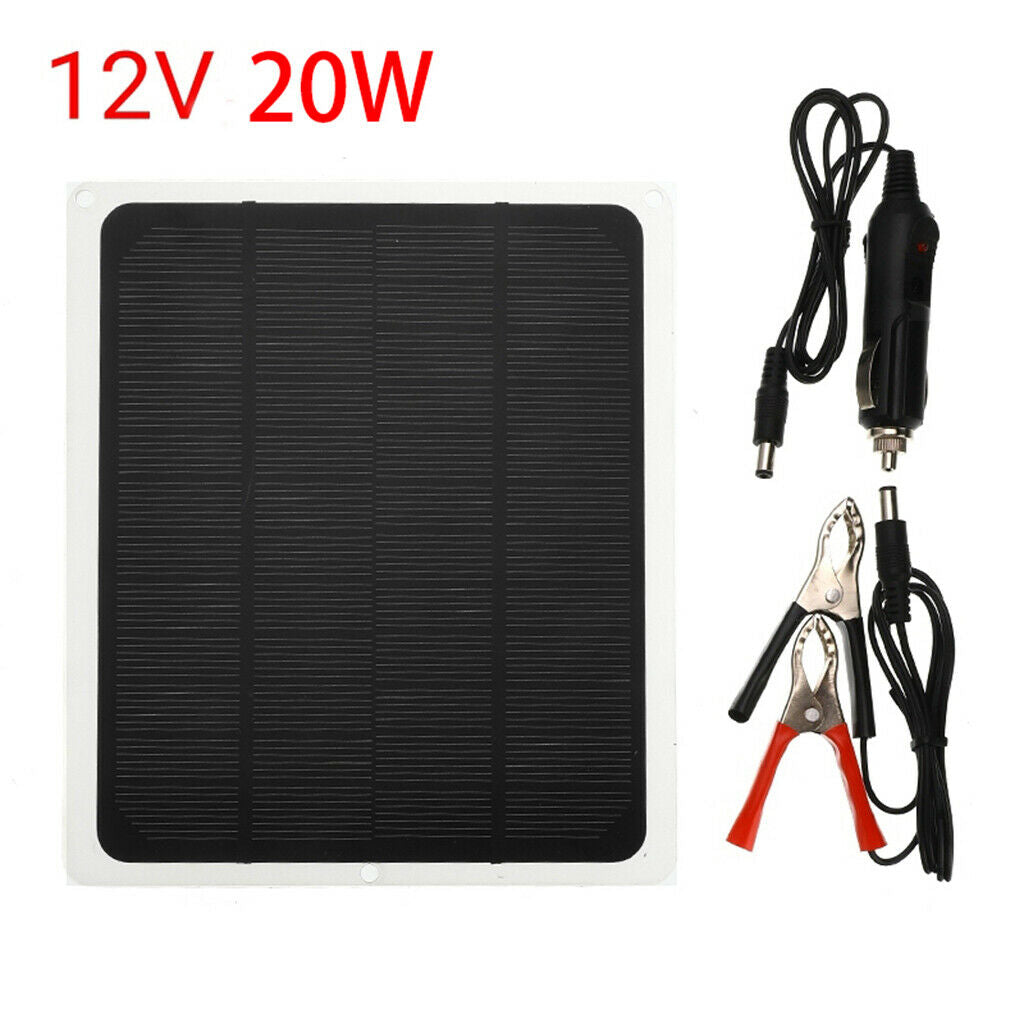 20W 12V USB Port Ultra-Thin Portable Outdoor Solar Panel Charger for USB Devices