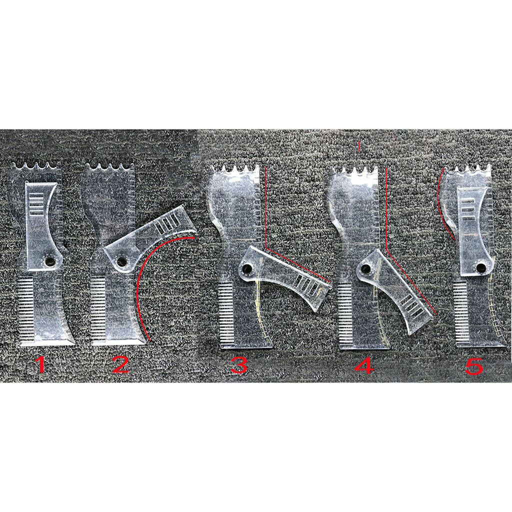 2 Pieces Beard Shaping Tool Template Guide Beard Facial Hair Trimmer Ruler