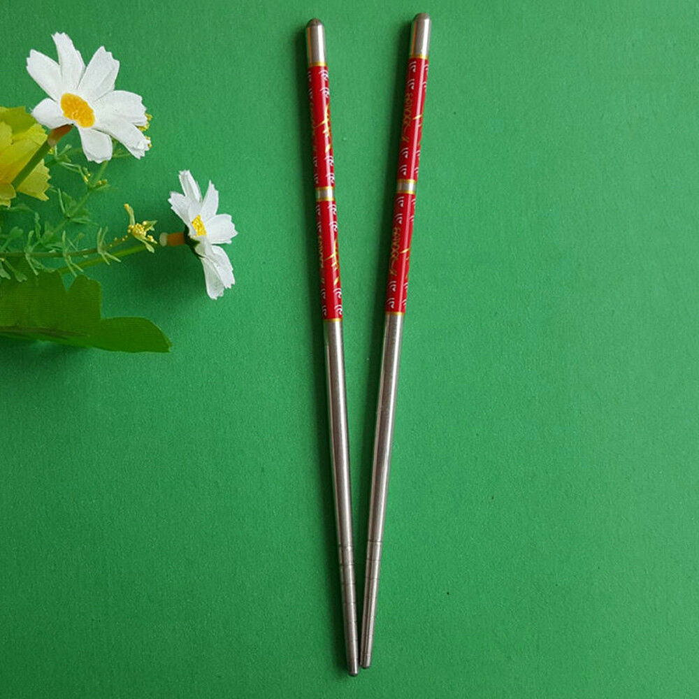 5Pair Home Stainless Steel Chopsticks Chop Sticks NEW YEAR Gifts Assorted Set US