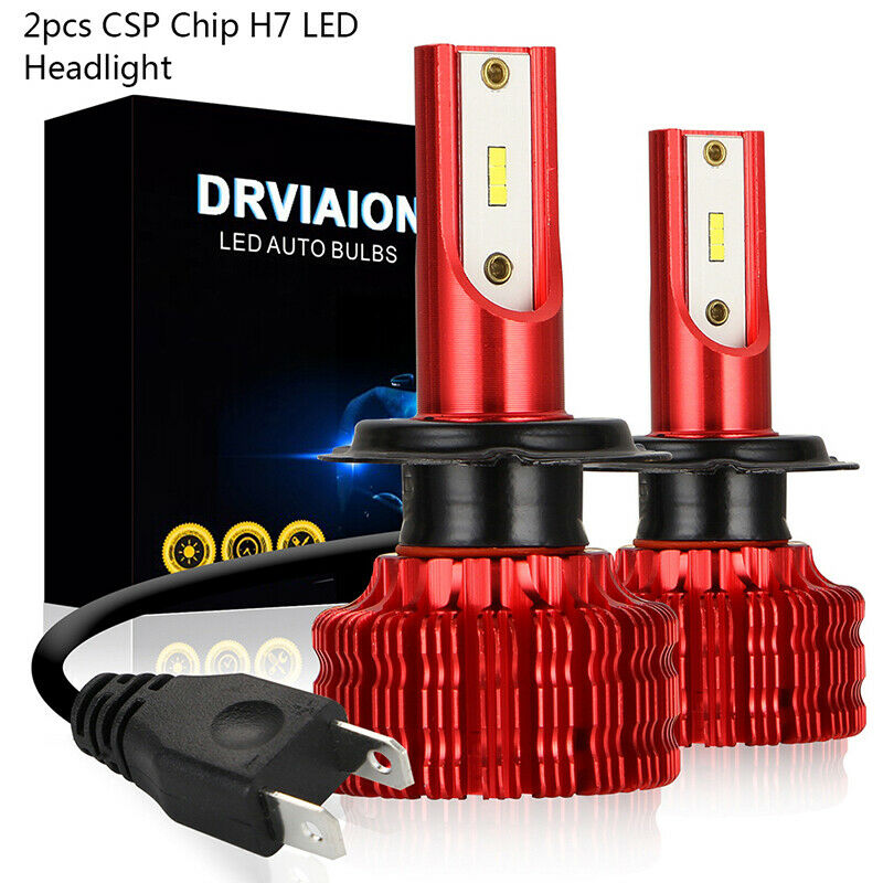 2pcs CSP Chip H7 LED Headlight Fog Bulbs Kit High Power Canbus 6000K Whit_DD