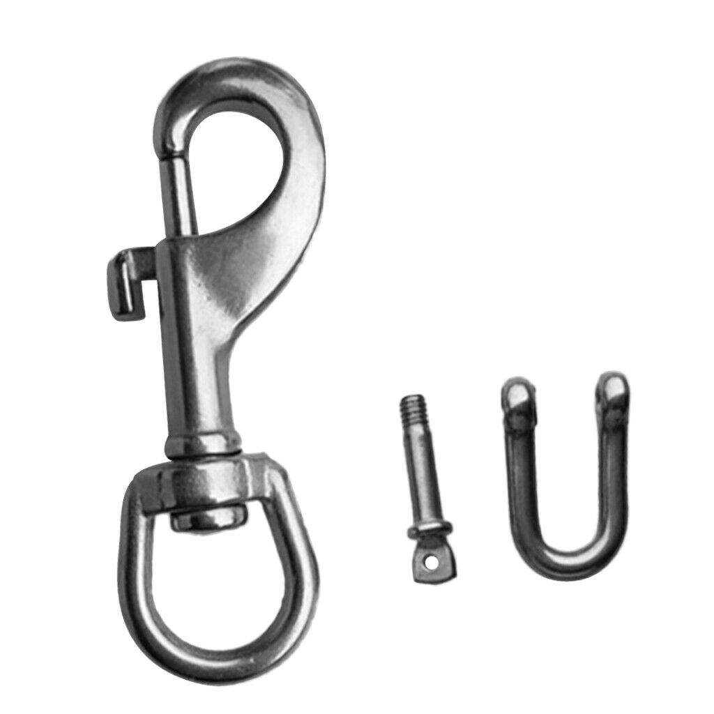 Scuba Diving Dive Diver Light Torch Holder Single End Bolt Snap Clip & D Ring M4