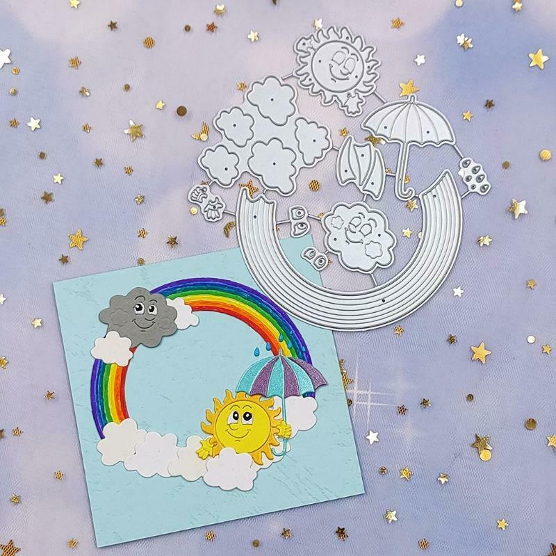 Rainbow Clouds Metal Cutting Dies Stencil Scrapbooking DIY Album Stamp Card Mold