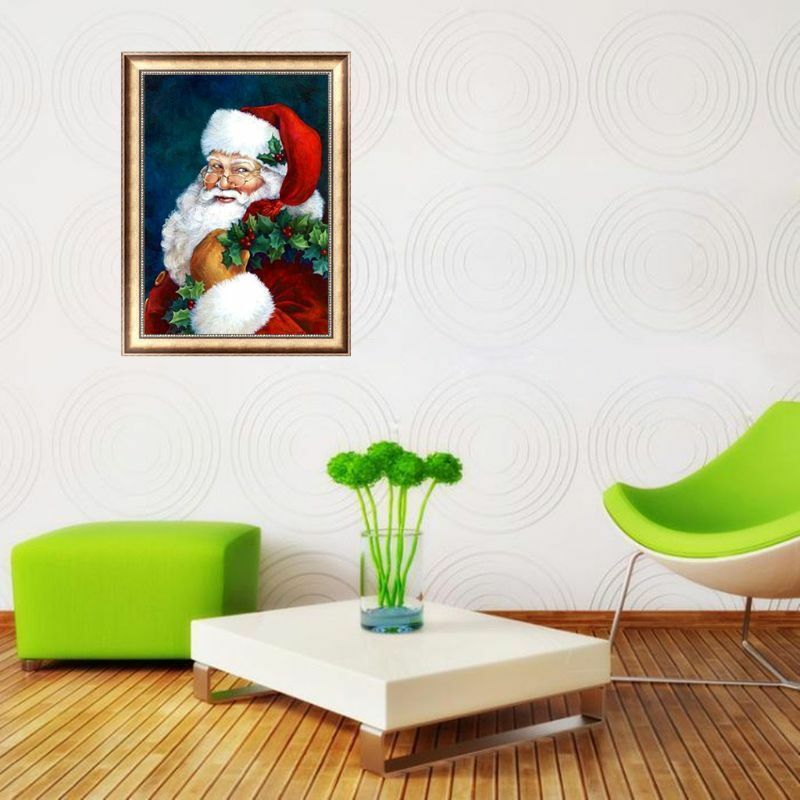 Christmas Santa Claus DIY 5D Full Diamond Painting Cross Stitch Kit  Home Decor