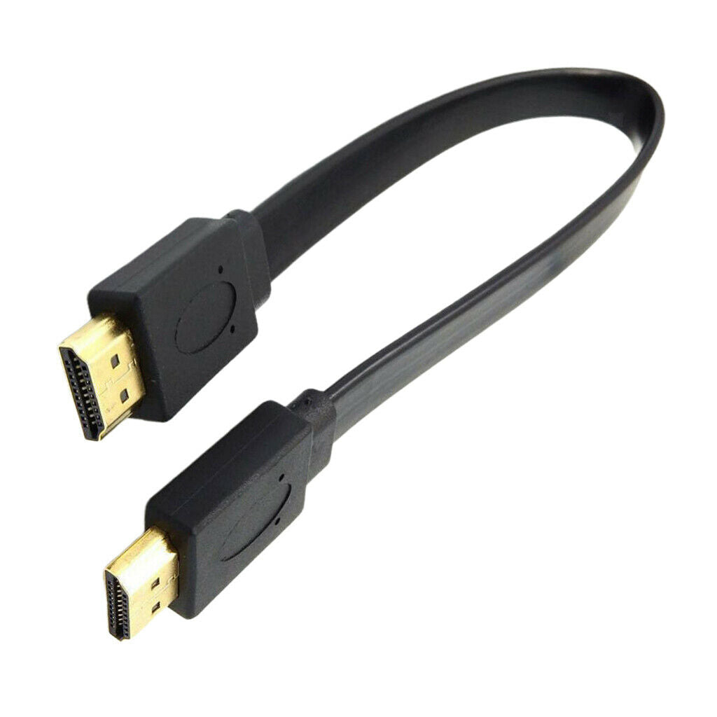 Full HD   Male to Male Plug Flat Cable Adapter for Audio Video HDTV 0.5m