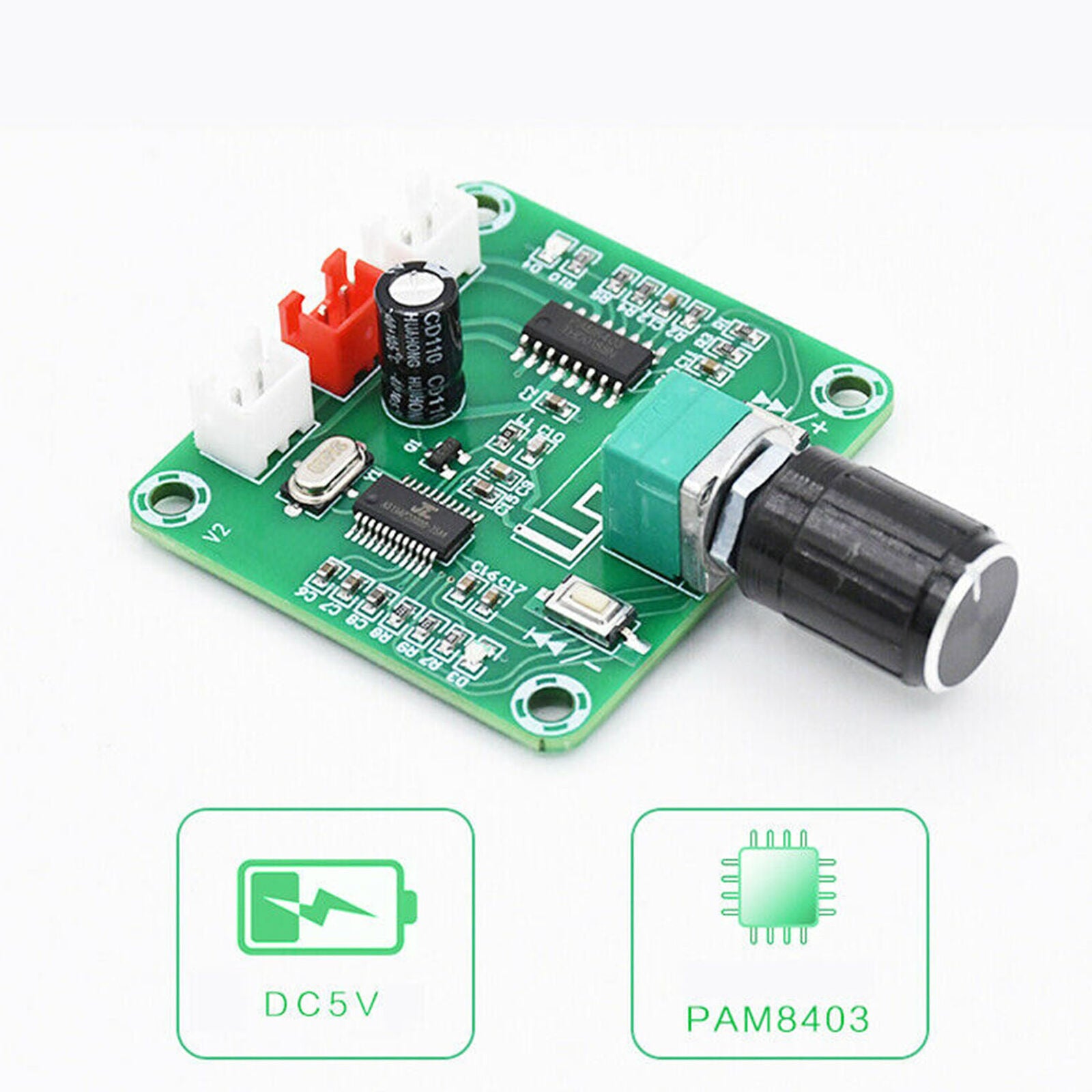 Bluetooth 5.0 HD Amplifier Board PAM8403 Power Wireless Dual Channel Stereo 2*5W