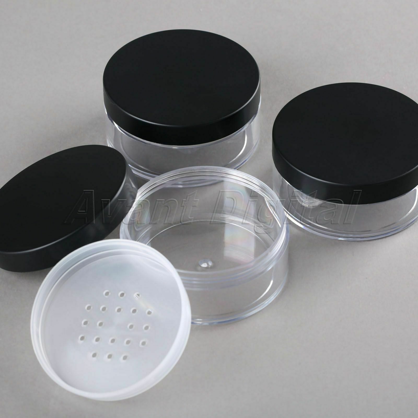 50g Plastic Empty Cosmetic Container Loose Powder Jar Powder Puff Boxes Travel