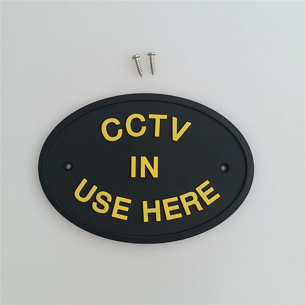 2pcs PVC Rubber CCTV in Use Warning Sign Plaque Plate Wall or Door Mounted