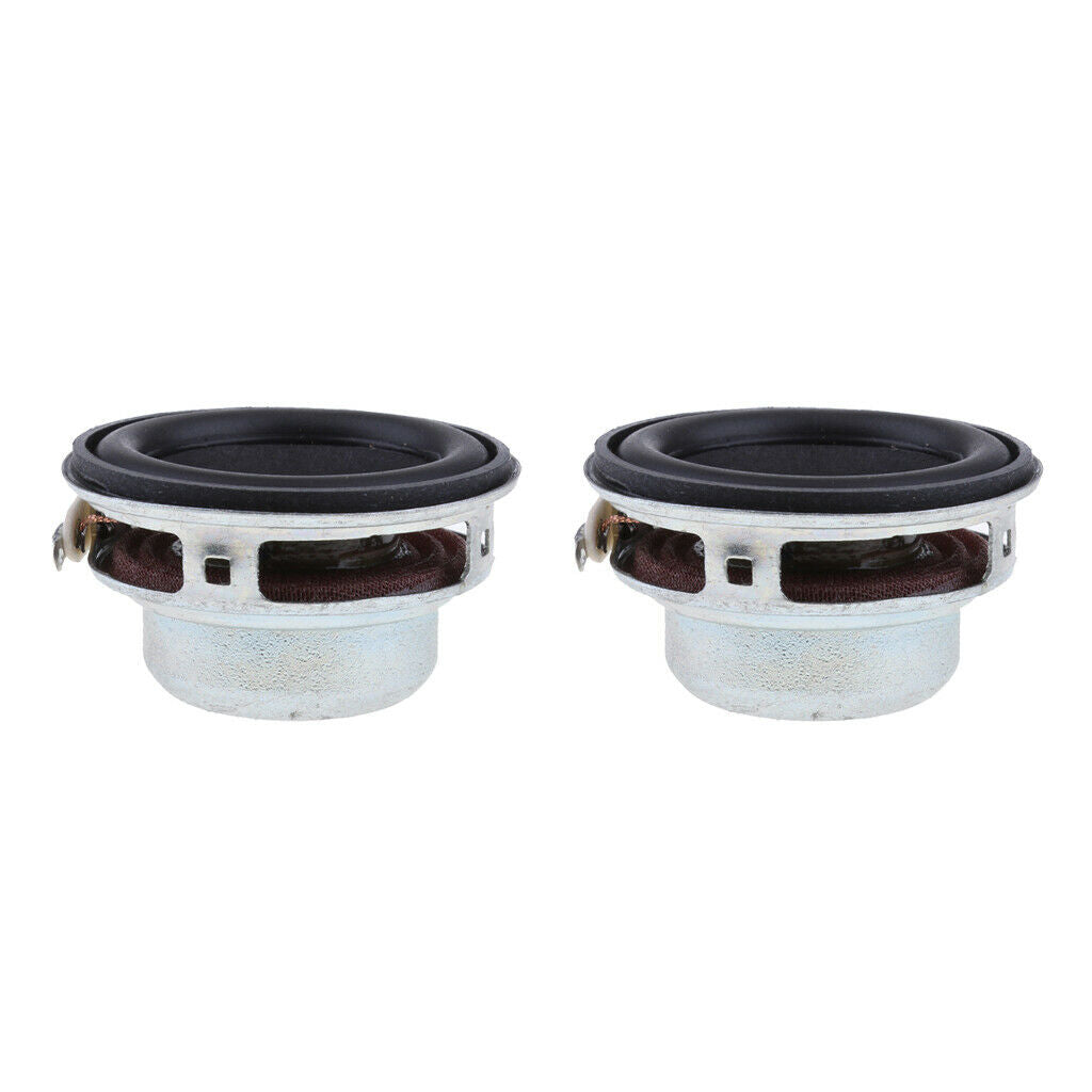 2x 40mm 4Ohm 5W Full Range Speaker Round Loudspeaker 18 Coil Rubber Edge