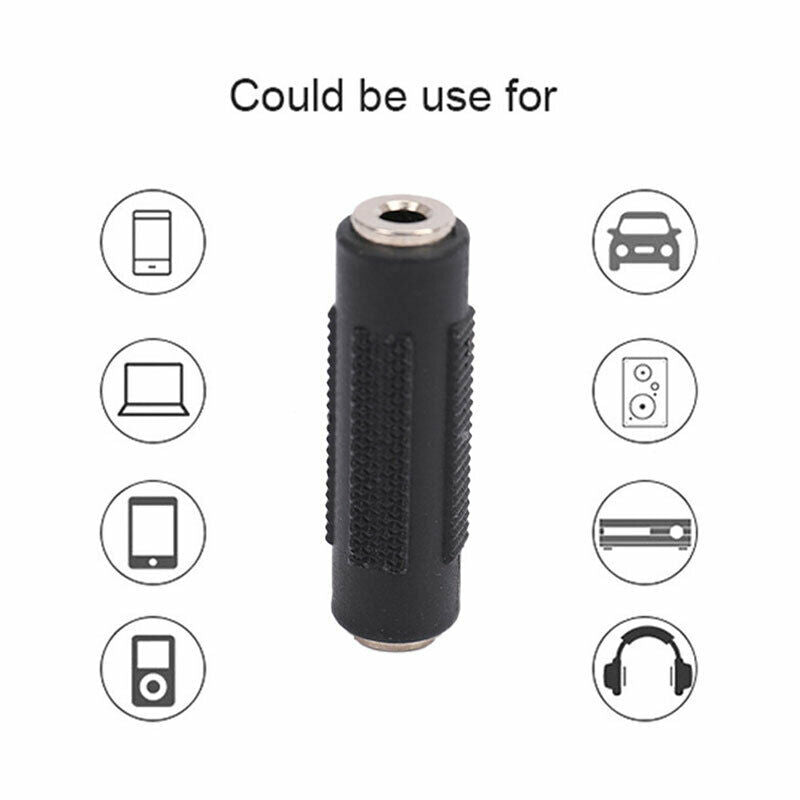 nickel Plated 3.5 mm Female to 3.5mm Female Jack Stereo Adapter Connect.l8