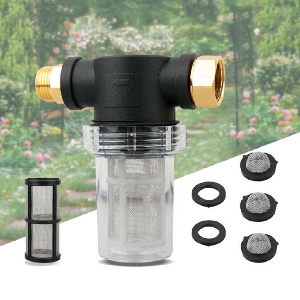 2 Piece Garden Hose Filter Attachment Strainer High Flow Pipeline Connectors