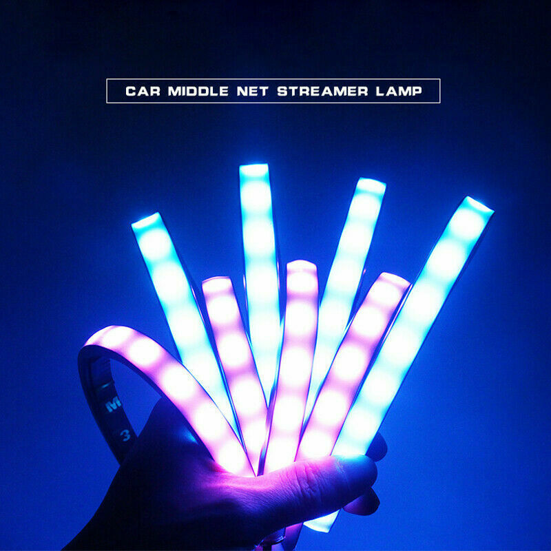 4PCS 12V LED Grill Colorful Car Steering Driving Lamp SUV Streamer Lights 60CM
