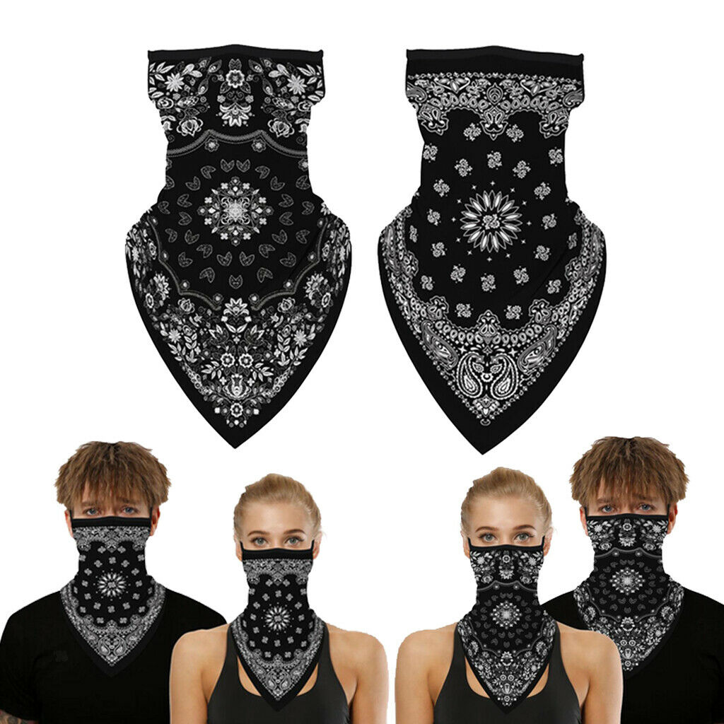 2 Pcs Bandana Face Balaclava Neckerchief Ear Hanging UV Sun Gaiter Headwear
