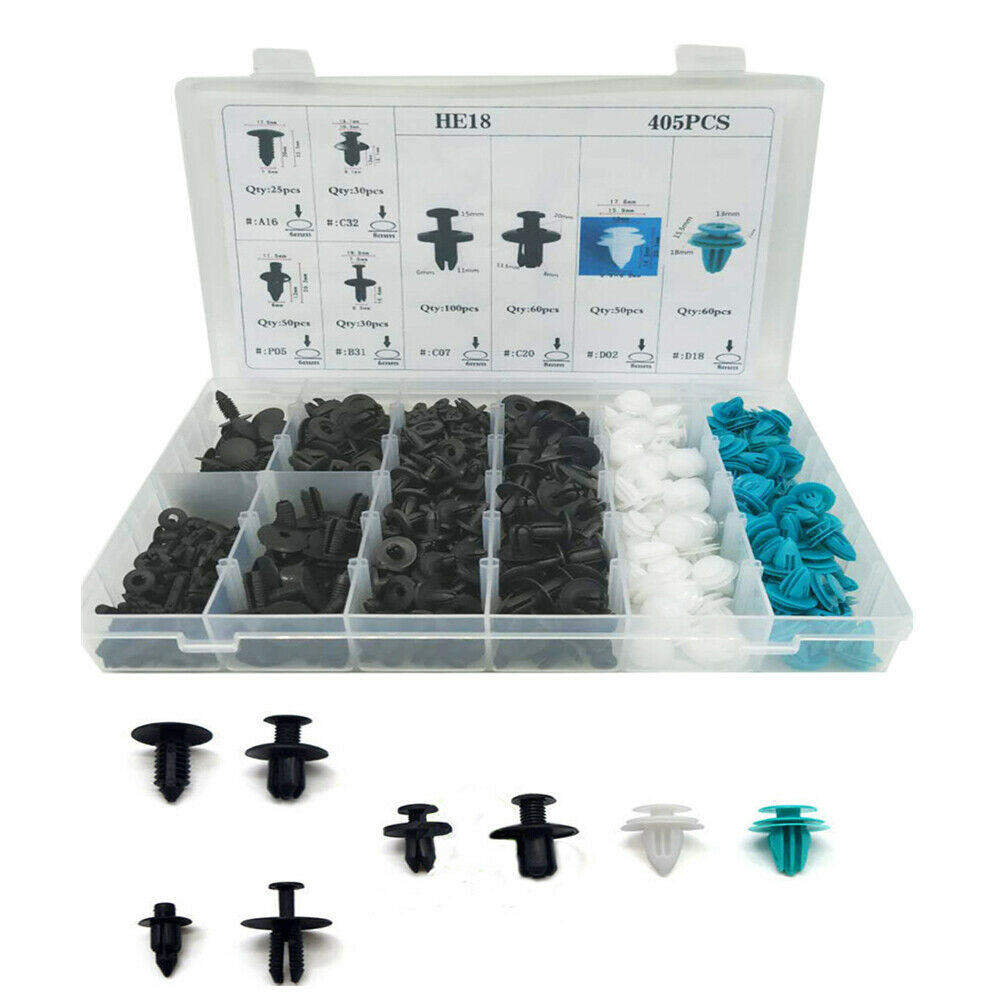 405x Plastics Rivets Fastener Push Pin Clips For Car Truck Fender Bumper Panel