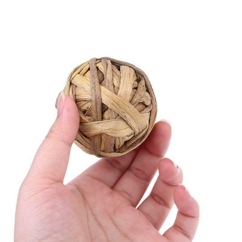 4Pcs Pet Small Animal Play Chew Natural Ball Toys for Rabbits Guinea Pig Gerbils