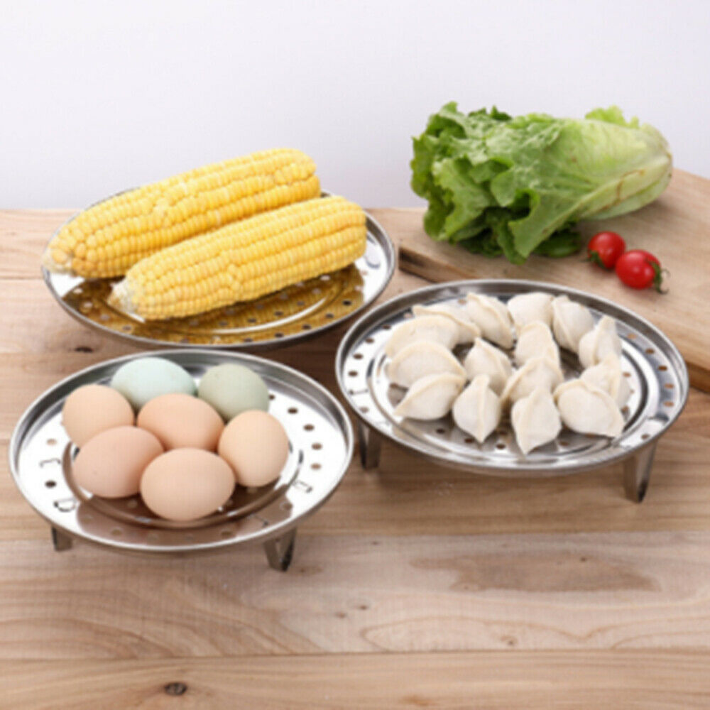 3pcs Stainless Food Steamer Steaming Rack Kitchen Steamer Tray Stand Basket