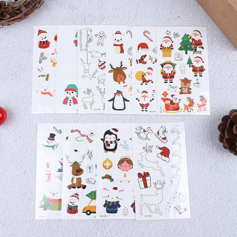 10Pcs Luminous Temporary Tattoo Stickers Christmas Carnival Party DecorationBDD