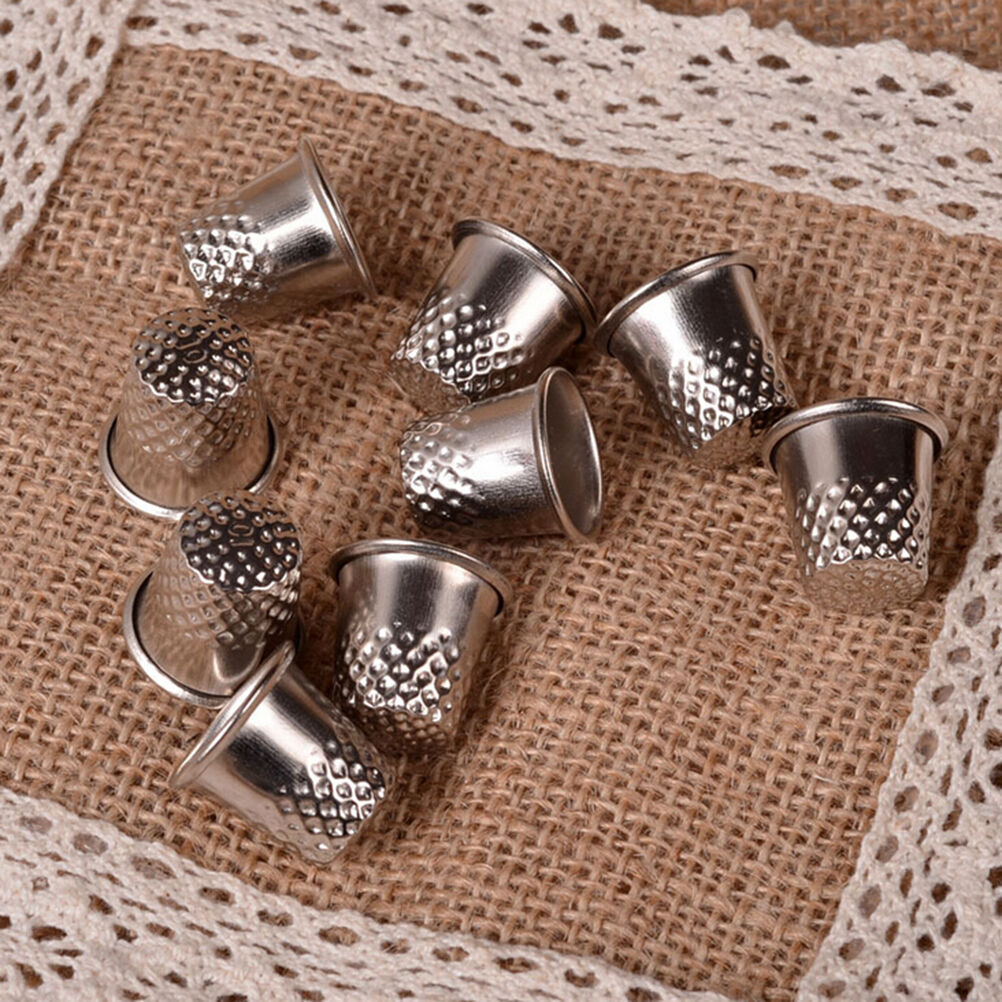 10 Dressmakers Metal Finger Thimble Protector Sewing Neddle Shield  1.8c.l8