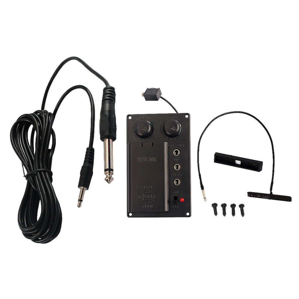 Metal Violin Fiddle Silent EQ Pickup with Piezo Set for Electric Violin