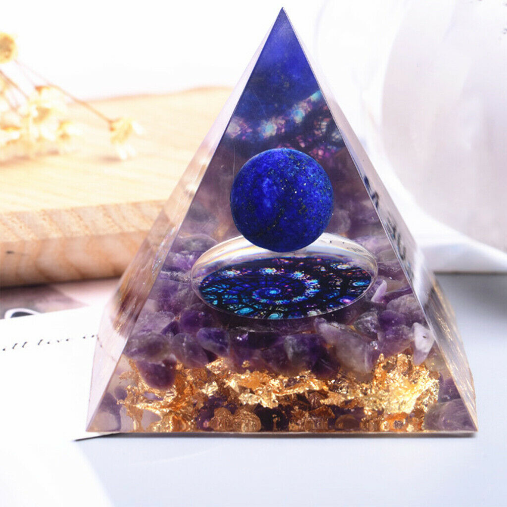 Crystal Decorative Pyramid Energy Good Luck Yoga Amethyst Home Ornament