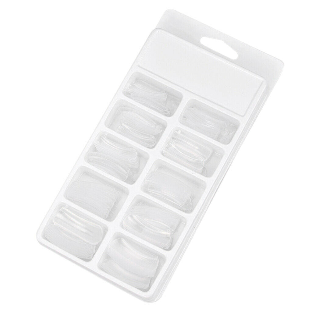 100x French Acrylic False Artificial Nail Art Tips Long Clear Manicure