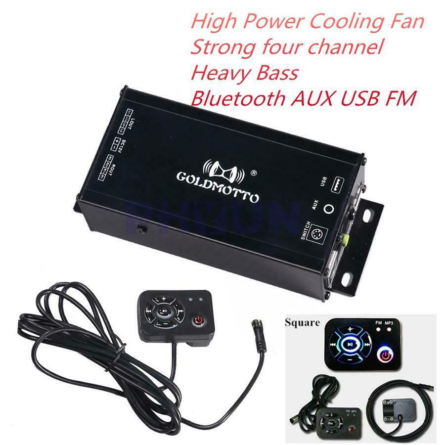 Motorcycle Audio Amplifier MP3 USB AUX Bluetooth Music Sound System 12V