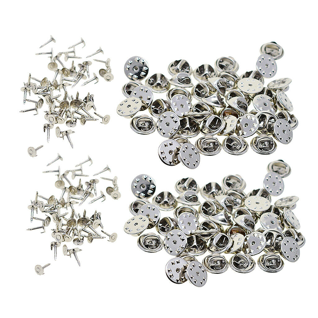 Prettyia 100x Tie Tack Blank Butterfly Pinch Back Clutch Squeeze Clasp Pins