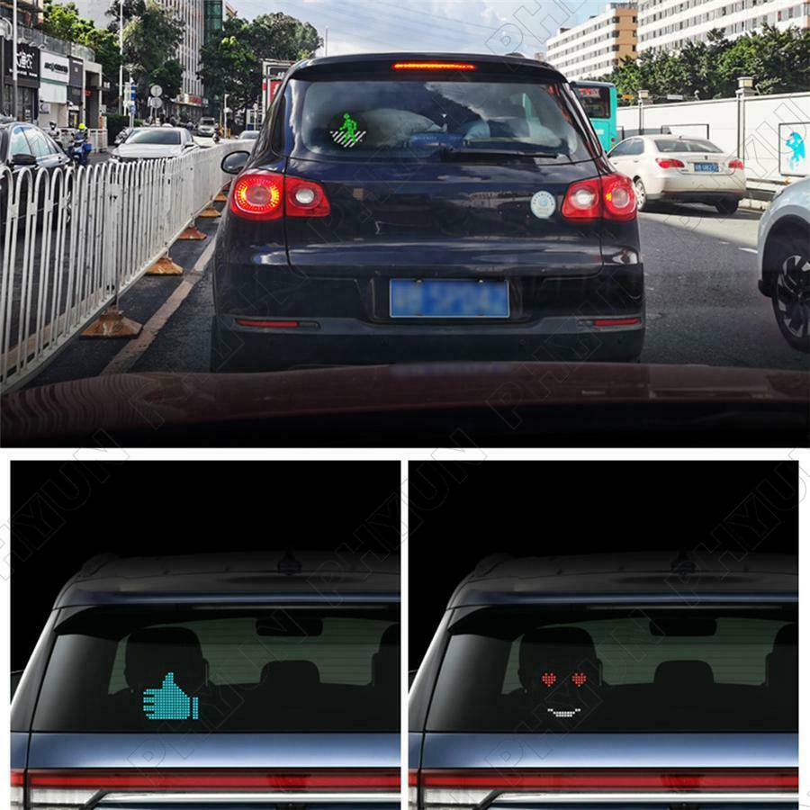 Universal Car Rear Window Emotion Light APP Control RGB LED Expression Lamp 1x