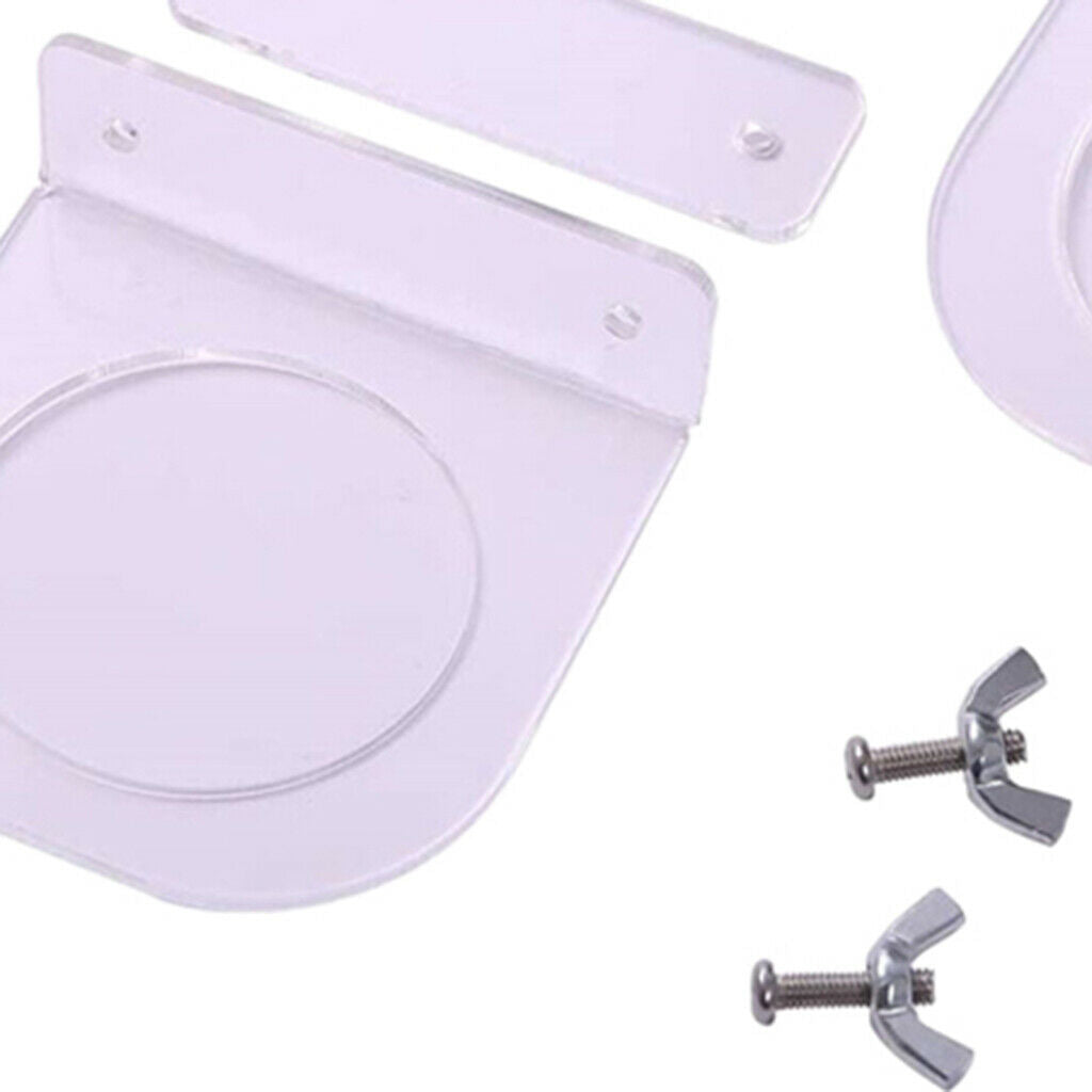 2Pieces Bird Parrot Feeding Cup Food Dish Cage Clamp Holder Feeder Bracket