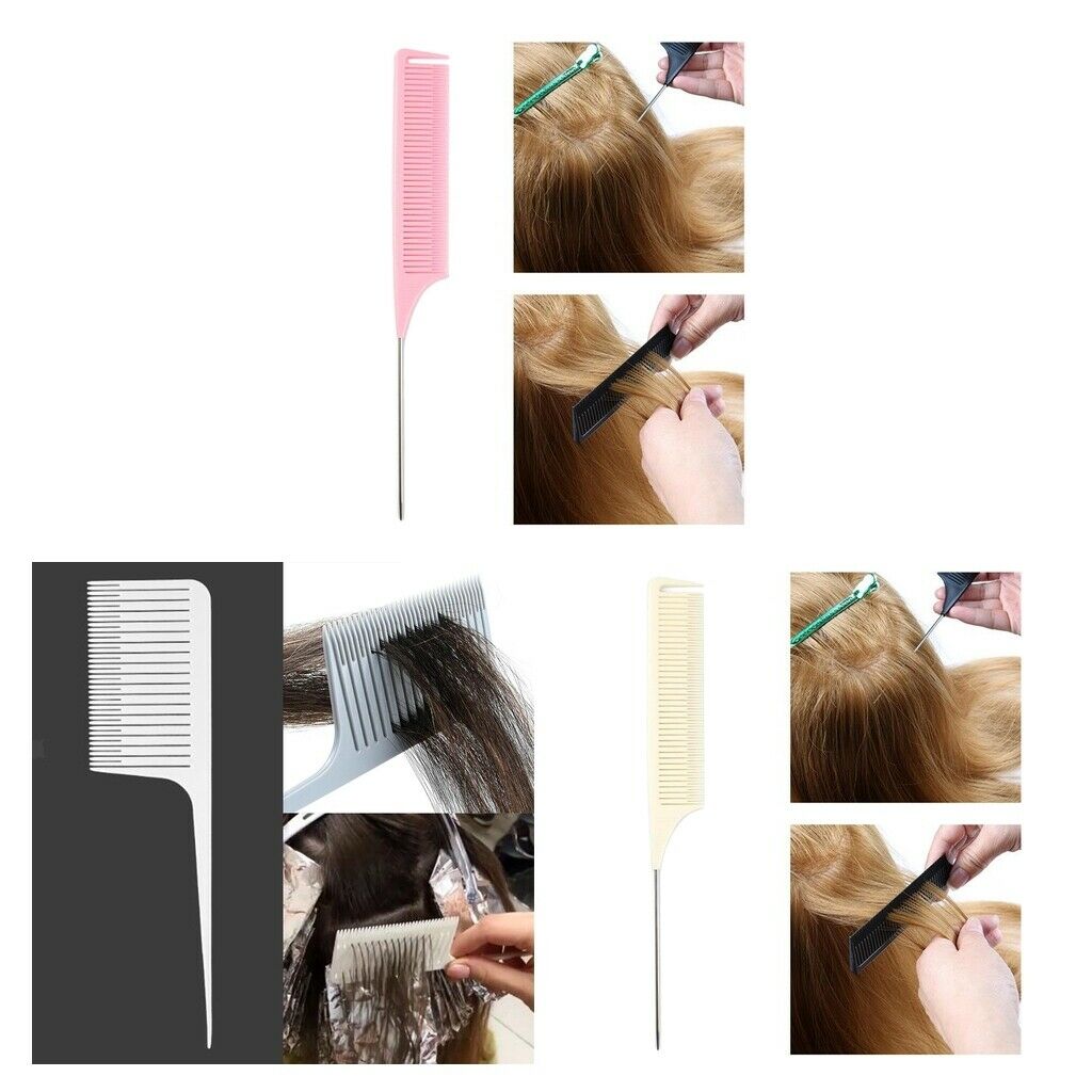 3Pcs Heat-resistant Weaving Highlighting Foiling Hair Comb for Dyeing Combs