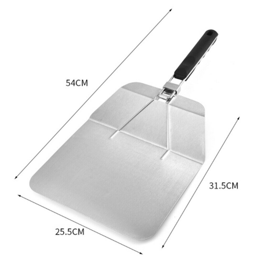 Stainless Steel Pizza Shovel Pies Folding Handle Cutter Kitchen Cake Spatula