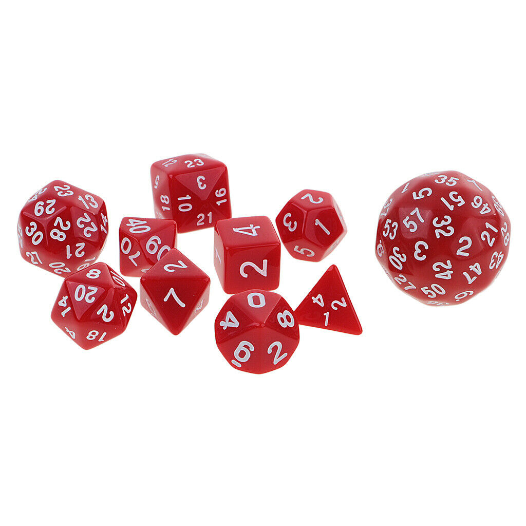 10x Digital Dice Multi-Sided Dices Set for D&D RPG Game Game Dice