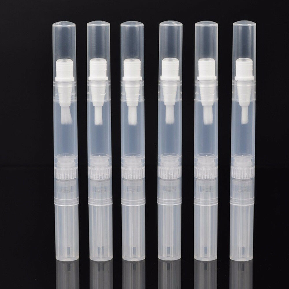3ml Cuticle Oil Container Empty Twist Pen +Brush End Nail Polish Applicator Tool