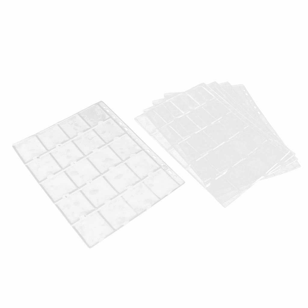 10 Sheet Plastic Coin Holder Collection Album Storage Page Sheet 200 Pockets