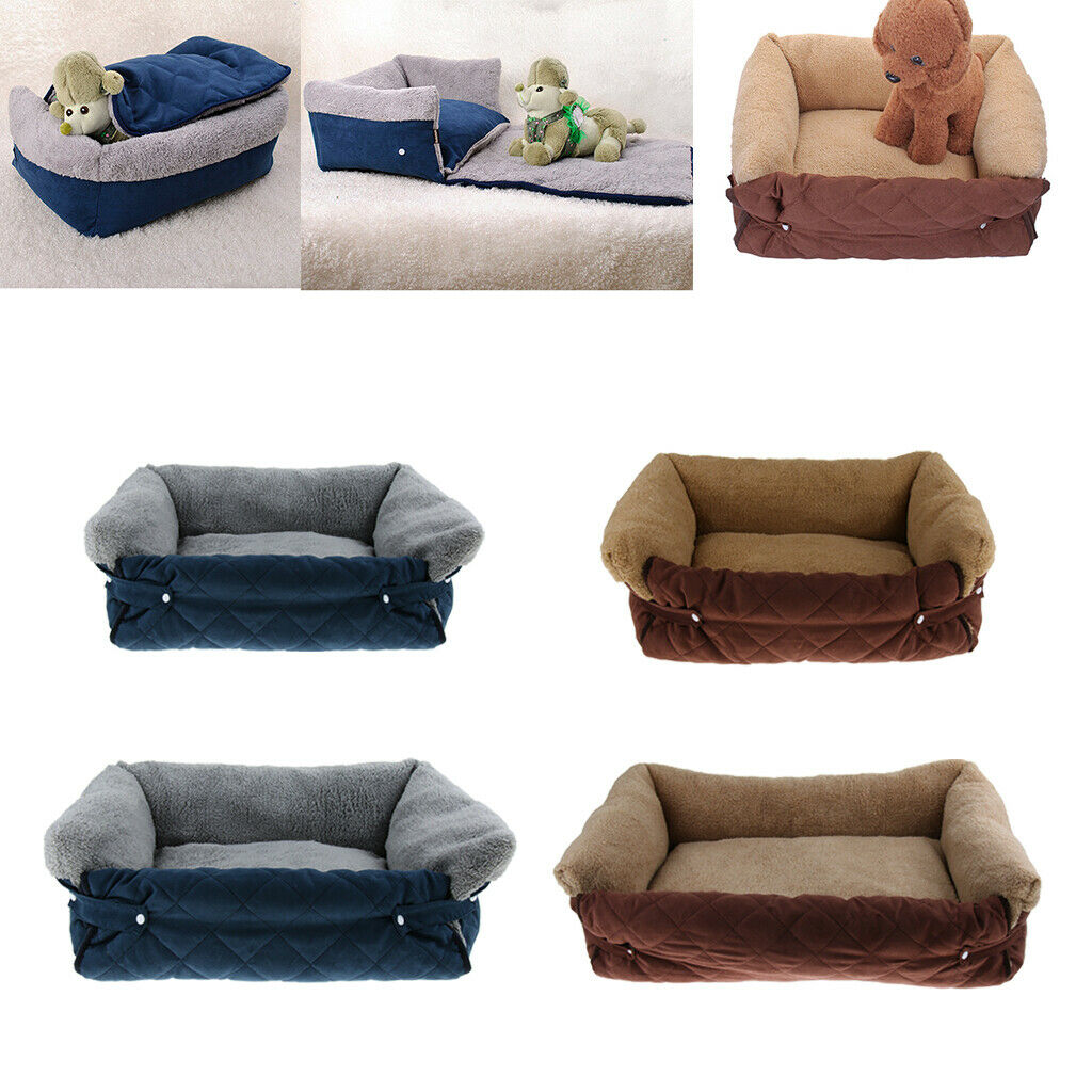 New Cat Dog Puppy Kennel Pet Sofa Nest Winter Warm Sleeping Bed Blue M