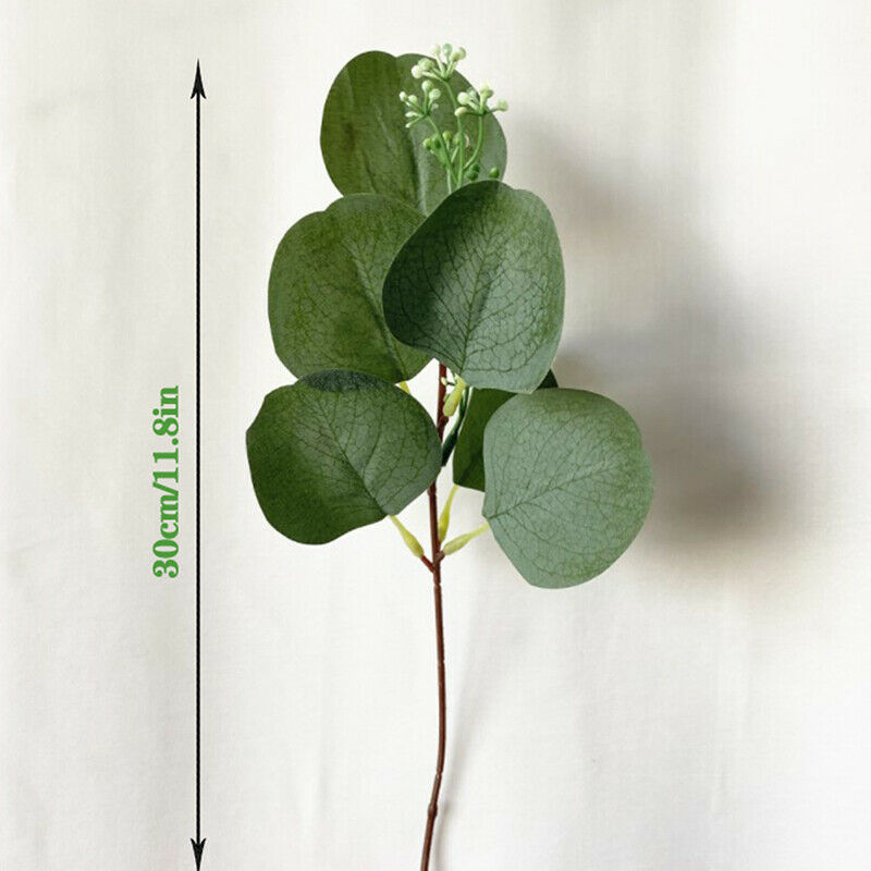 5pcs Artificial Plants Green Eucalyptus Leaves Garden Party Wedding DecoratiFCA