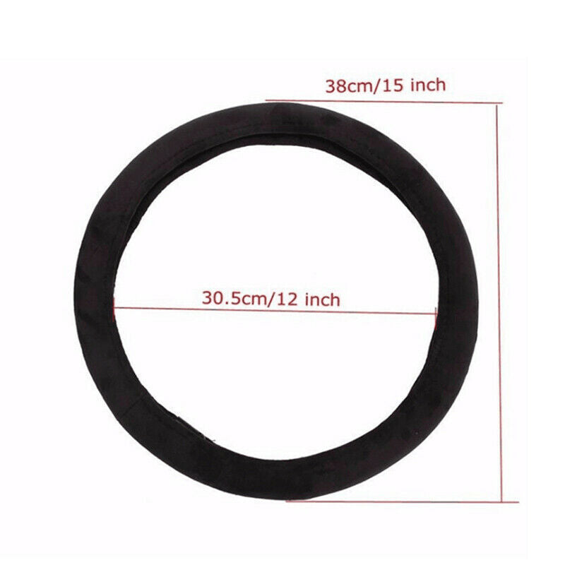 Car Auto 38CM 15" Heated Steering Wheel Cover Heating Warm Winter + Lighter Plug