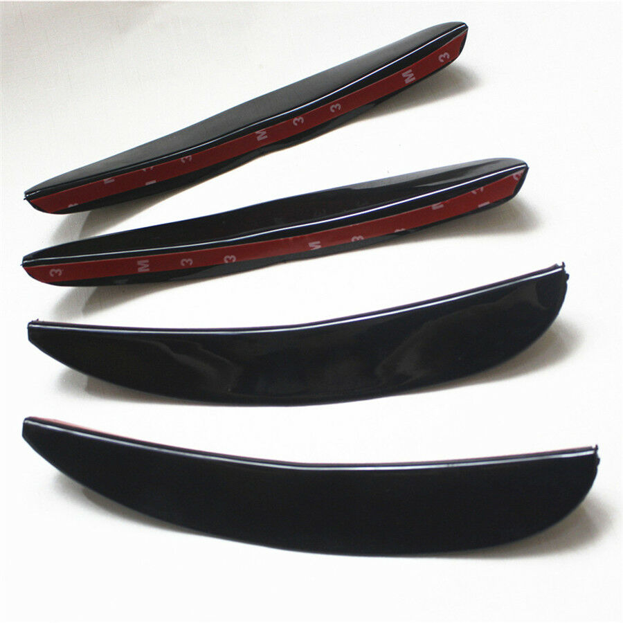 4pcs 25cm Universal Black Car/Auto Front Bumper Fins Spoiler Refit Canards Kit